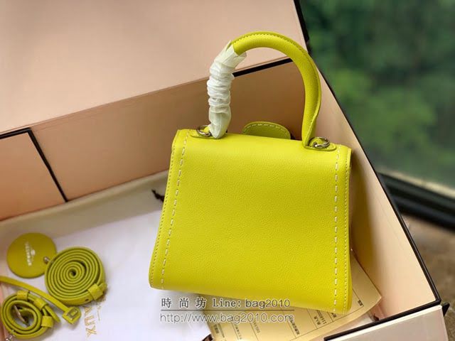 DELVAUX女包 德爾沃比利時單肩包 純手工蜜蠟縫線 德爾沃女手提包 女手拎包 DF0020手縫茴香綠 Delvaux斜挎包  fcs1397